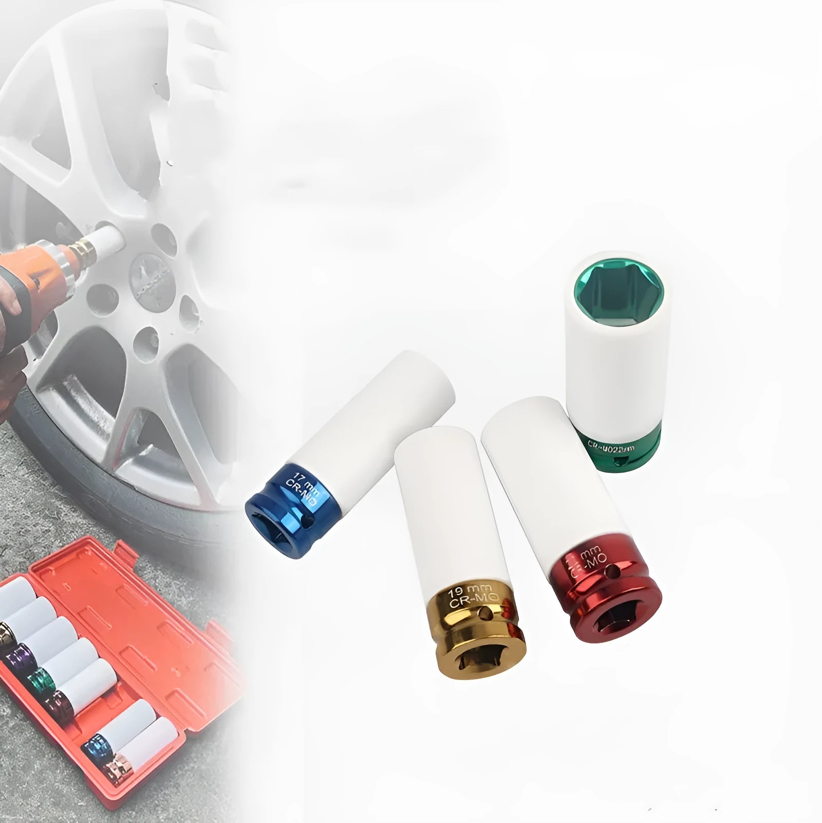 45# steel hexagon impact socket in 17mm for pneumatic wrench tyre removal