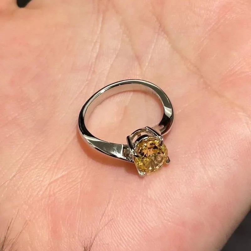 Women's yellow rock sugar ring made of copper with Seiko finish, multiple sizes available