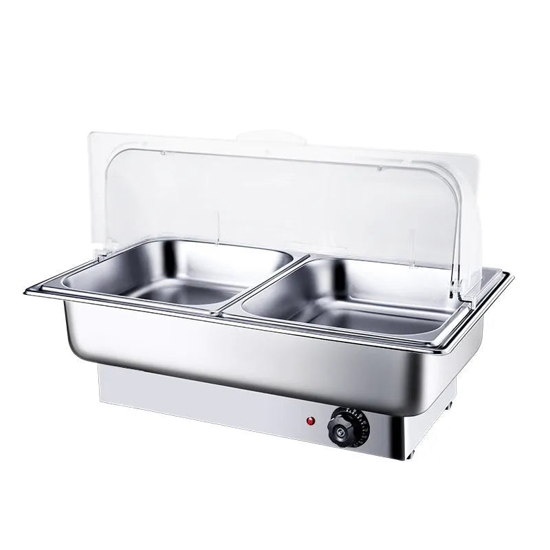 Commercial desktop insulated dining stove single basin shallow style metal plastic 640x460x300mm US 110V power supply