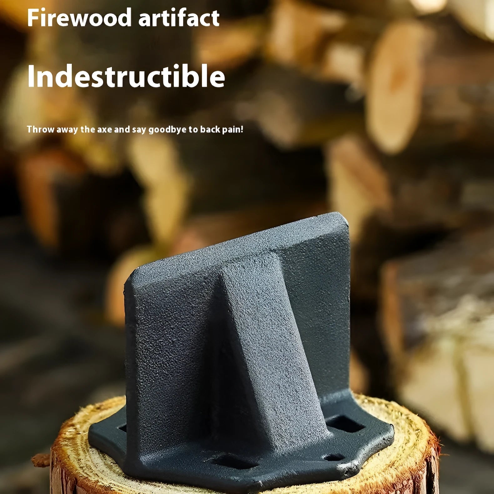 Mini portable cast iron small square wood splitter for household wood cutting and outdoor camping