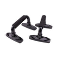 Set of two I-shaped black push up bars made from PP sponge for floor exercises