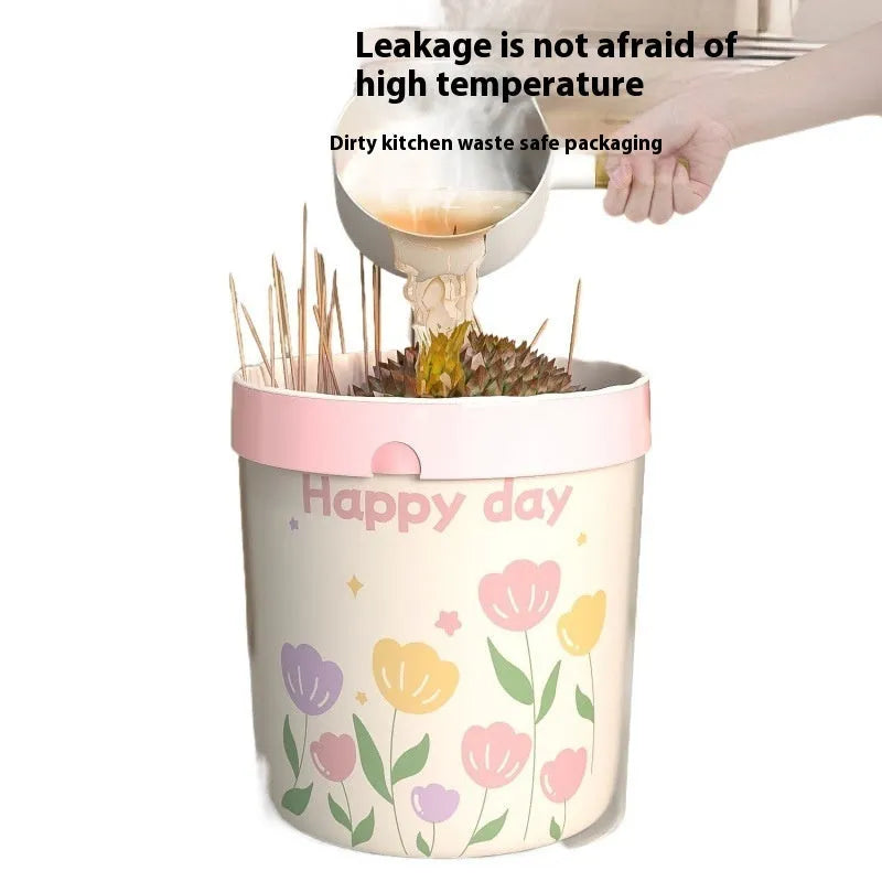 Pink degradable garbage bags with drawstring, featuring argy wormwood mosquito repellent properties