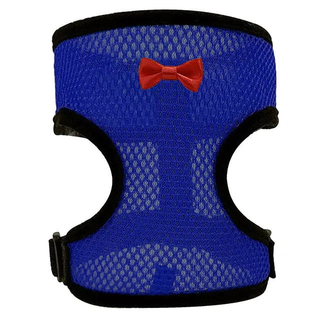 Adjustable poultry vest harness for chickens ducks in black with matching collar bow and 110 cm traction rope