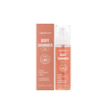 Sun Protection Body Oil 100ml bottle with ingredients including vitamin E, coconut oil, and avocado oil for UV defence and subtle shimmer