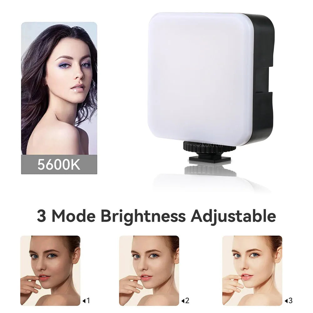Universal top flash LED mini square outdoor pocket light tripod with rotatable head