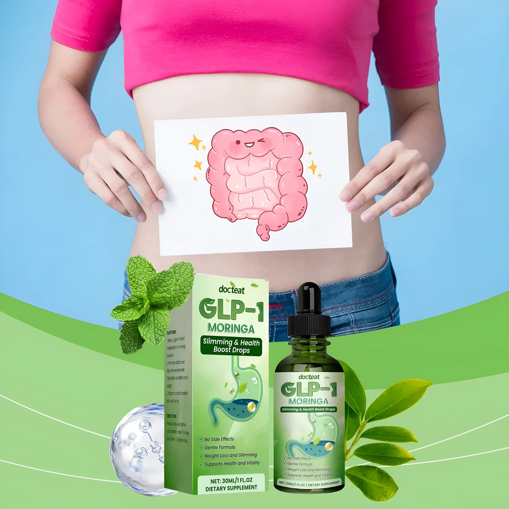 Discomfort support body supplement Vitamin B1 droplet 30ml bottle with herbal blend including mint, moringa, and curcumin