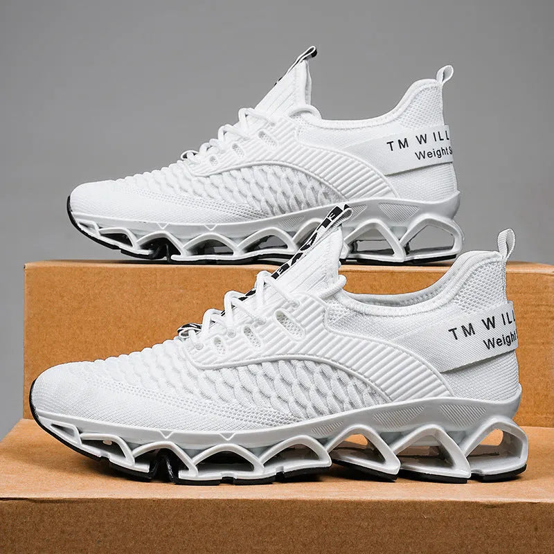Blade Sports mesh casual running shoes in solid colour with rubber IP TPU sole