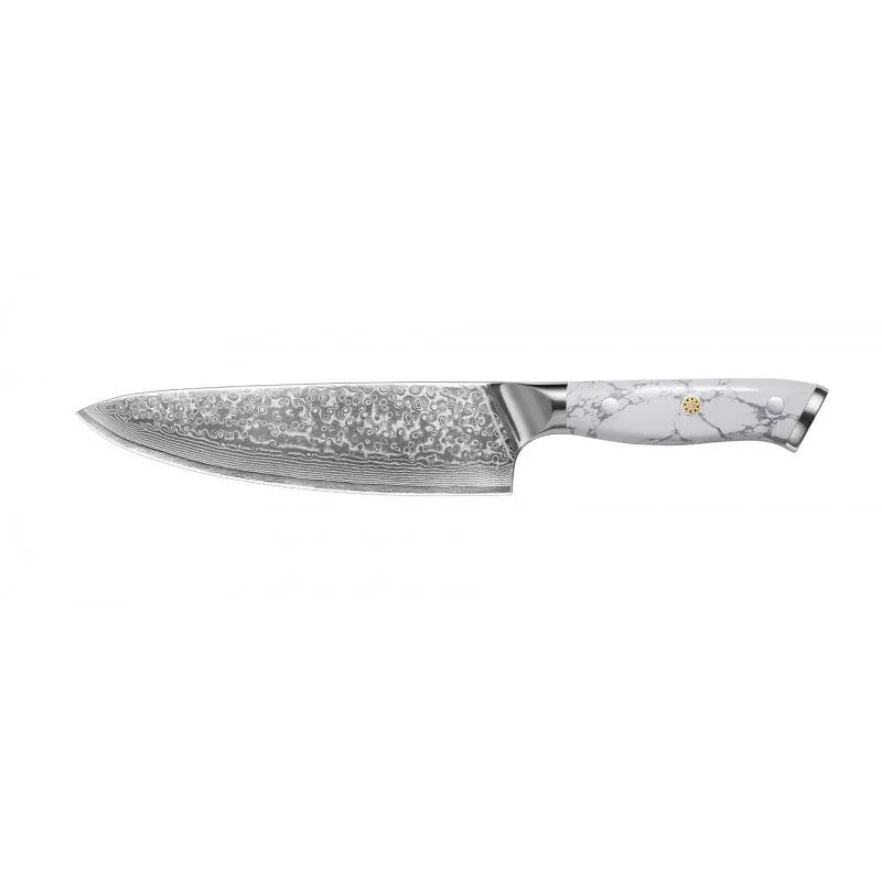 Damascus pattern VG10 stainless steel chef knife with 21cm blade for kitchen use