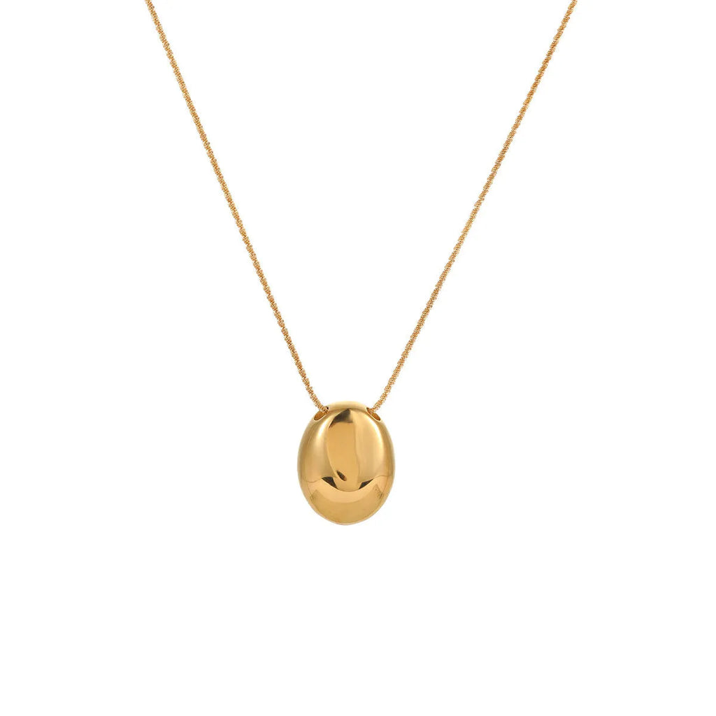 18K gold-plated geometric pendant on an adjustable stainless steel necklace chain.