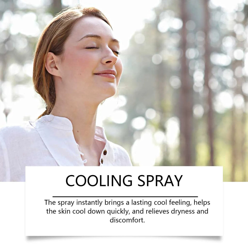 Cool Spray Summer Portable Outdoor Body Mist 50ml white plastic bottle with spray nozzle