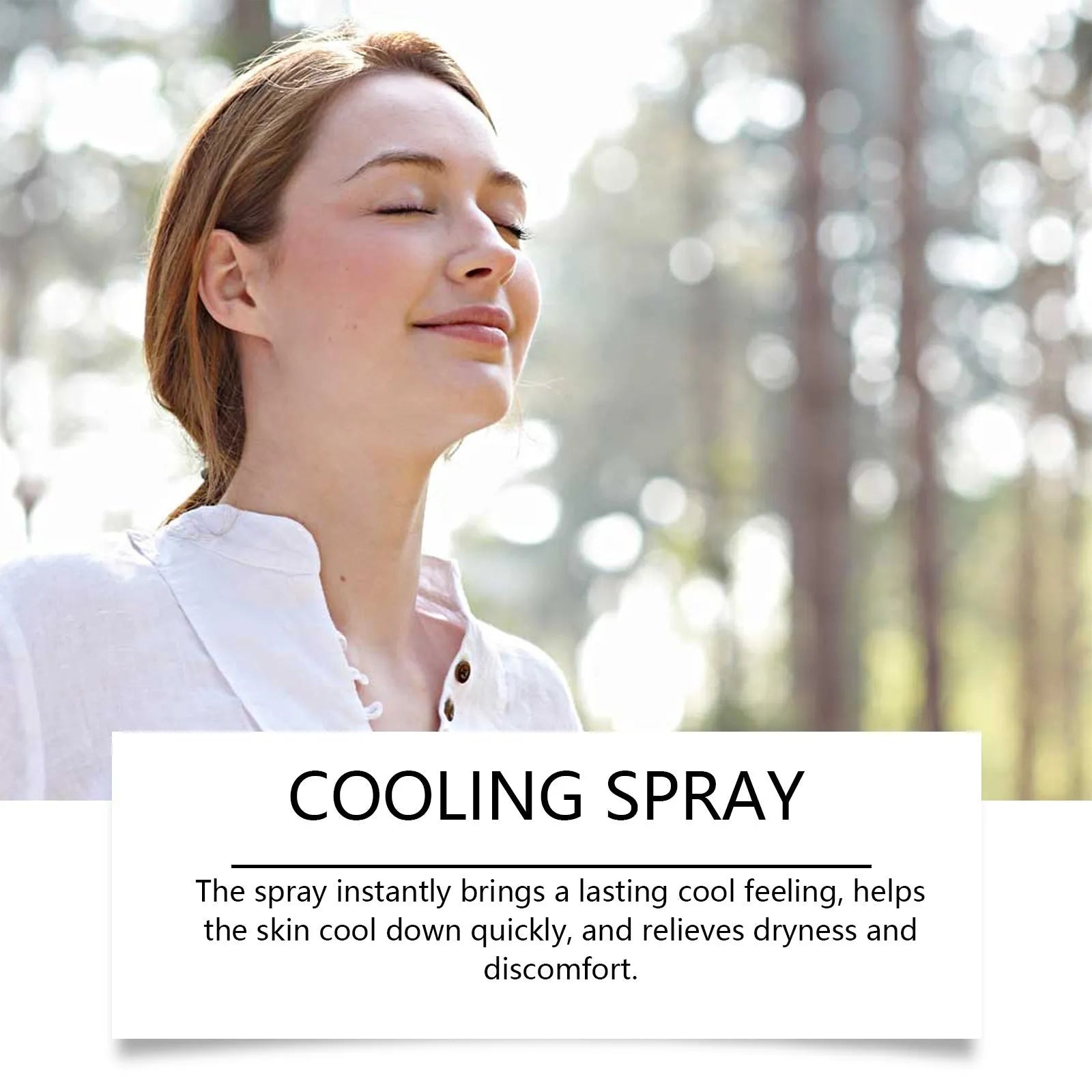 Cool Spray Summer Portable Outdoor Body Mist 50ml white plastic bottle with spray nozzle