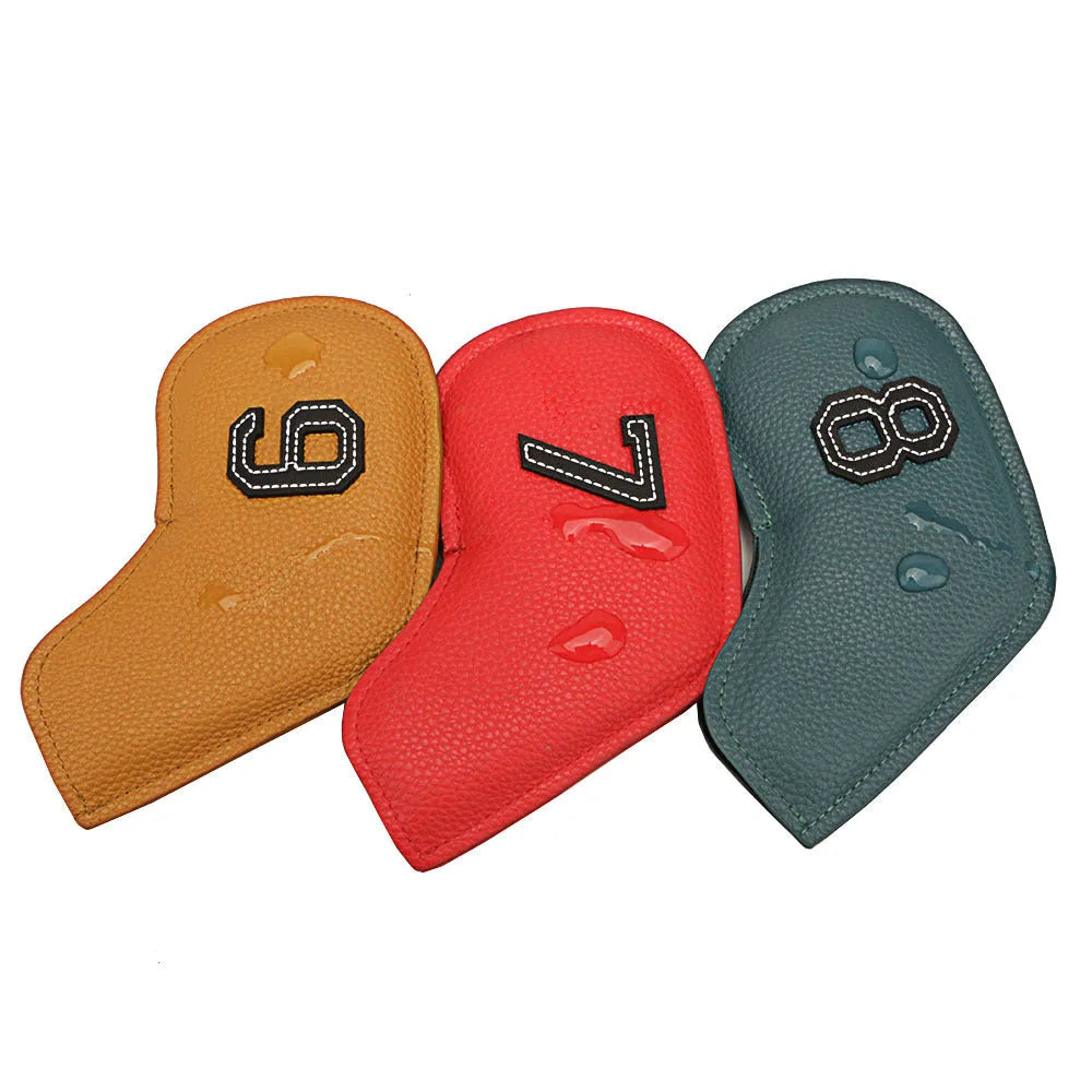 10-piece digital printed PU golf club head covers set for driver woods irons protection