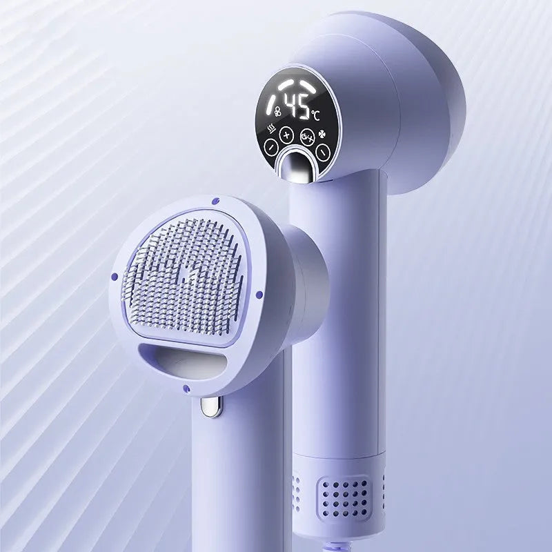 Smart pet hair dryer 300W in Simple White with comb attachment for dog grooming