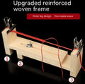 Solid wood handmade weaving rack with medium size and totem pattern, featuring fixing clips for bracelet and necklace DIY projects