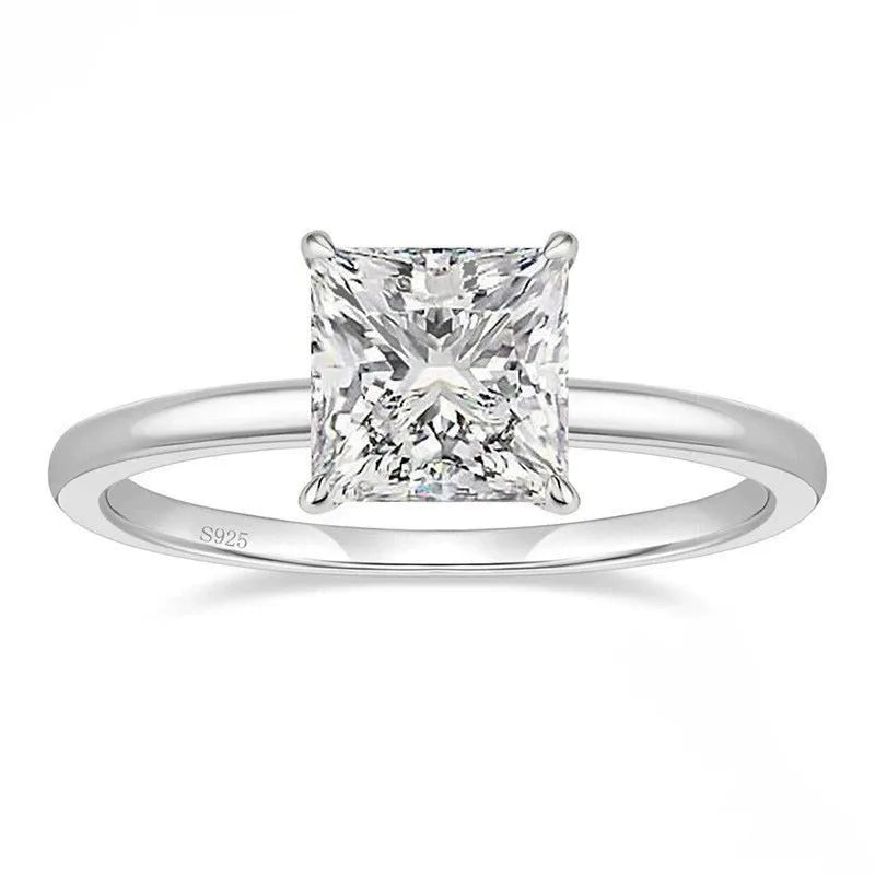 A simple geometric 925 silver women's ring in a choice of silver, gold, or rose gold finish.