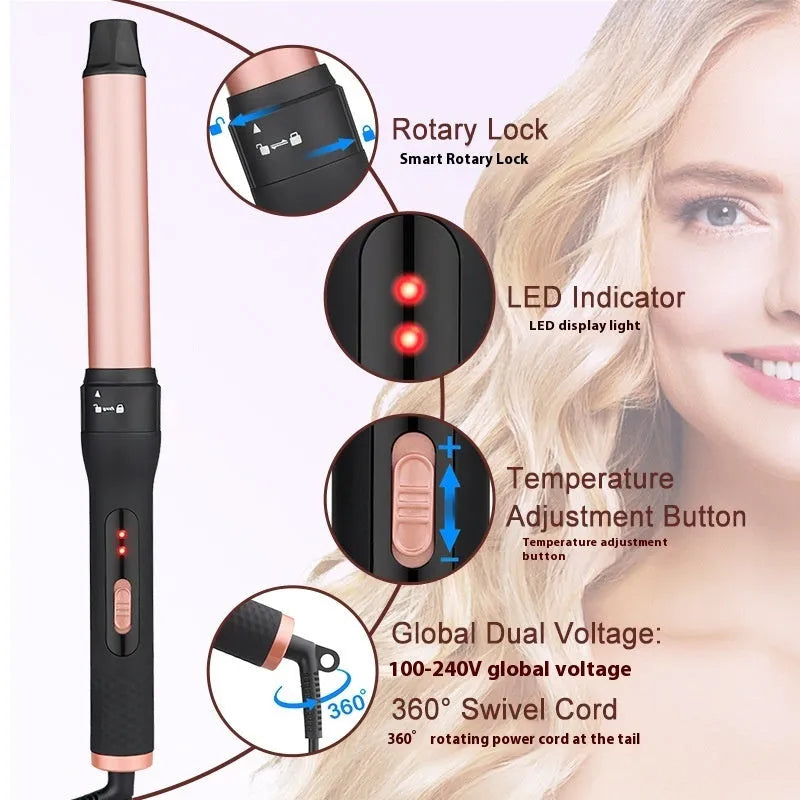All-in-one three-tube water wave hair curler set with voltage options EU UK US 220V 230V 110V