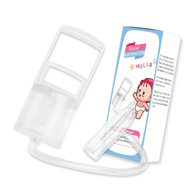 Hand-held baby nasal cavity cleaner in peacock blue with soft silicone tip and anti-backflow design