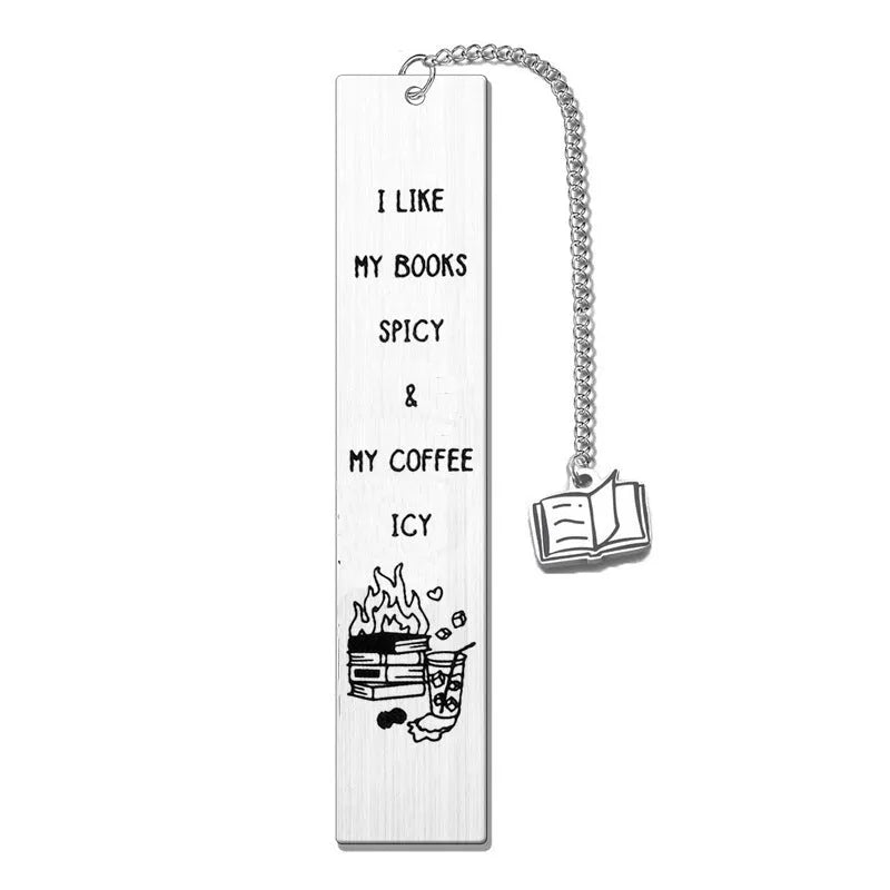 Stainless steel metal bookmark with tassel in one of five colours, presented in a gift box.