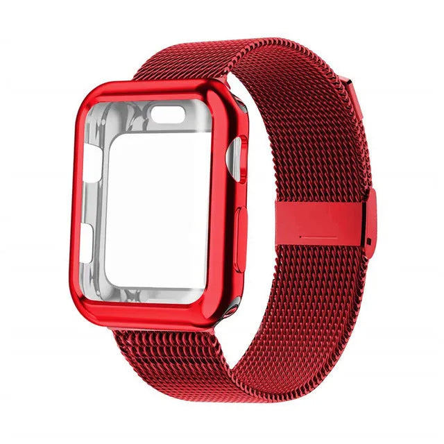 Apple Magnetic Watch Band in Milan metal loop style with magnetic closure, shown in silver colour