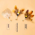 Three steel wire cat toy replacement heads with flying insect designs for scratch-resistant play