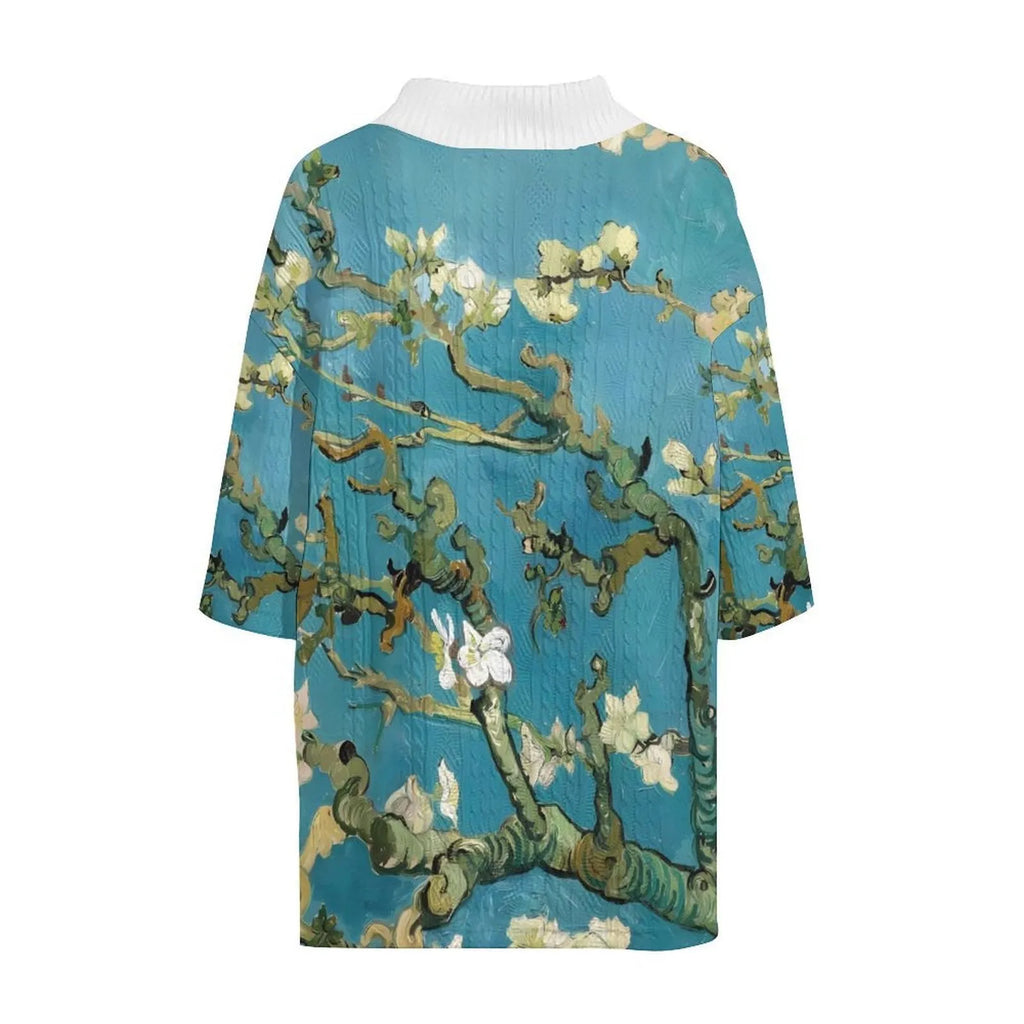 Men's peacock blue 3D printed knitted shorts suit with matching t-shirt, laid flat.