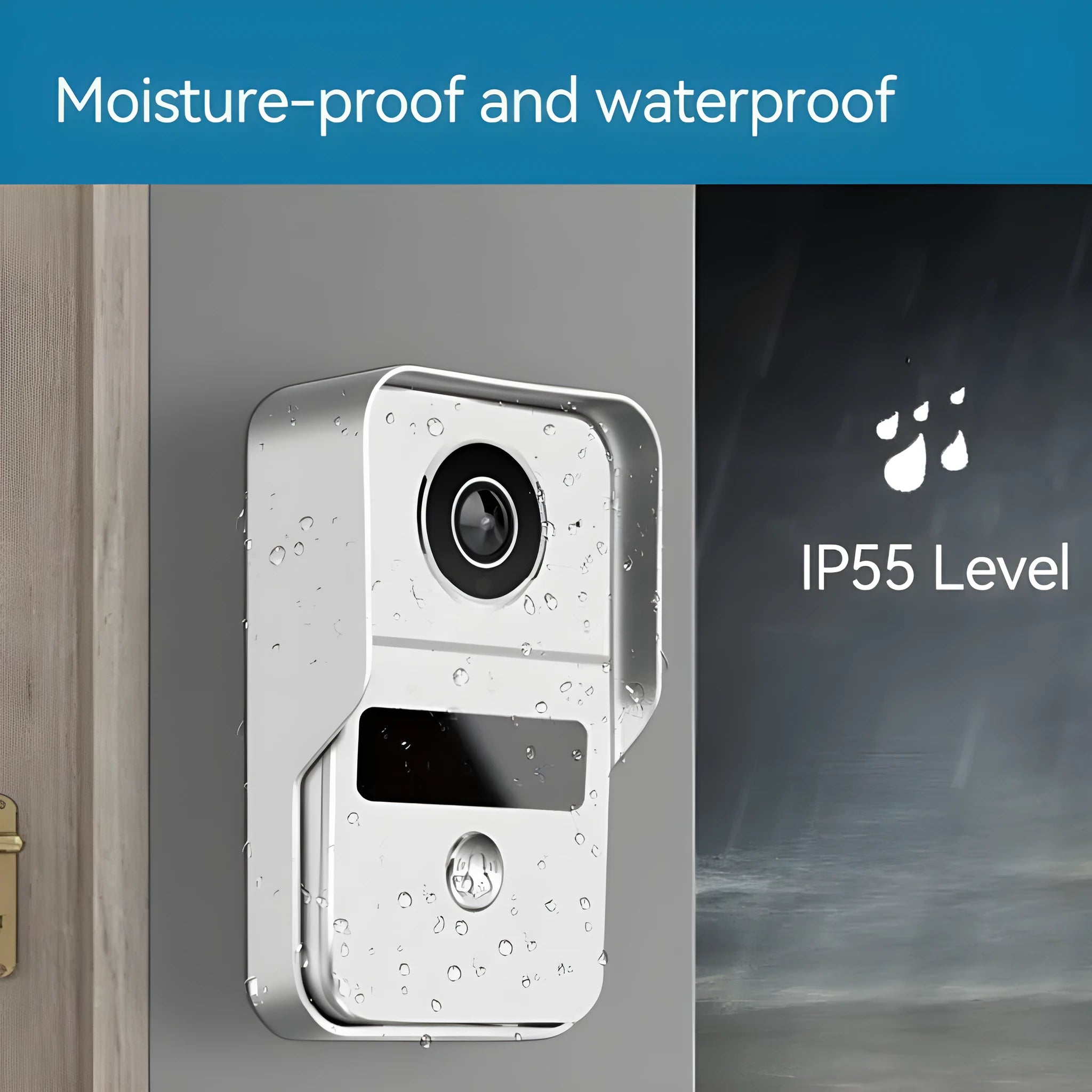 10-inch HD video intercom doorbell system with outdoor camera and indoor monitor unit.