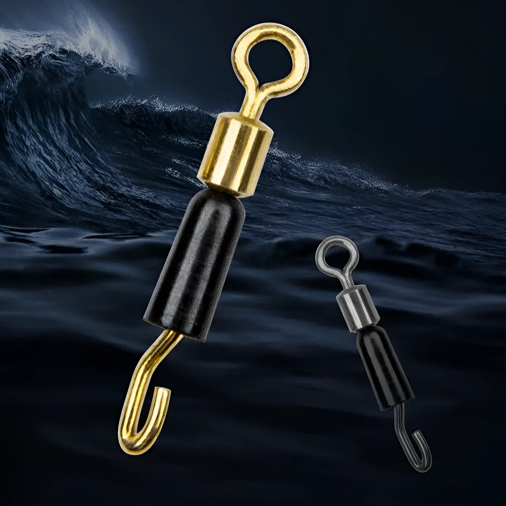 Wire clip silicone opening swivel pin fishing gear accessory fishhook in 13mm size on white background