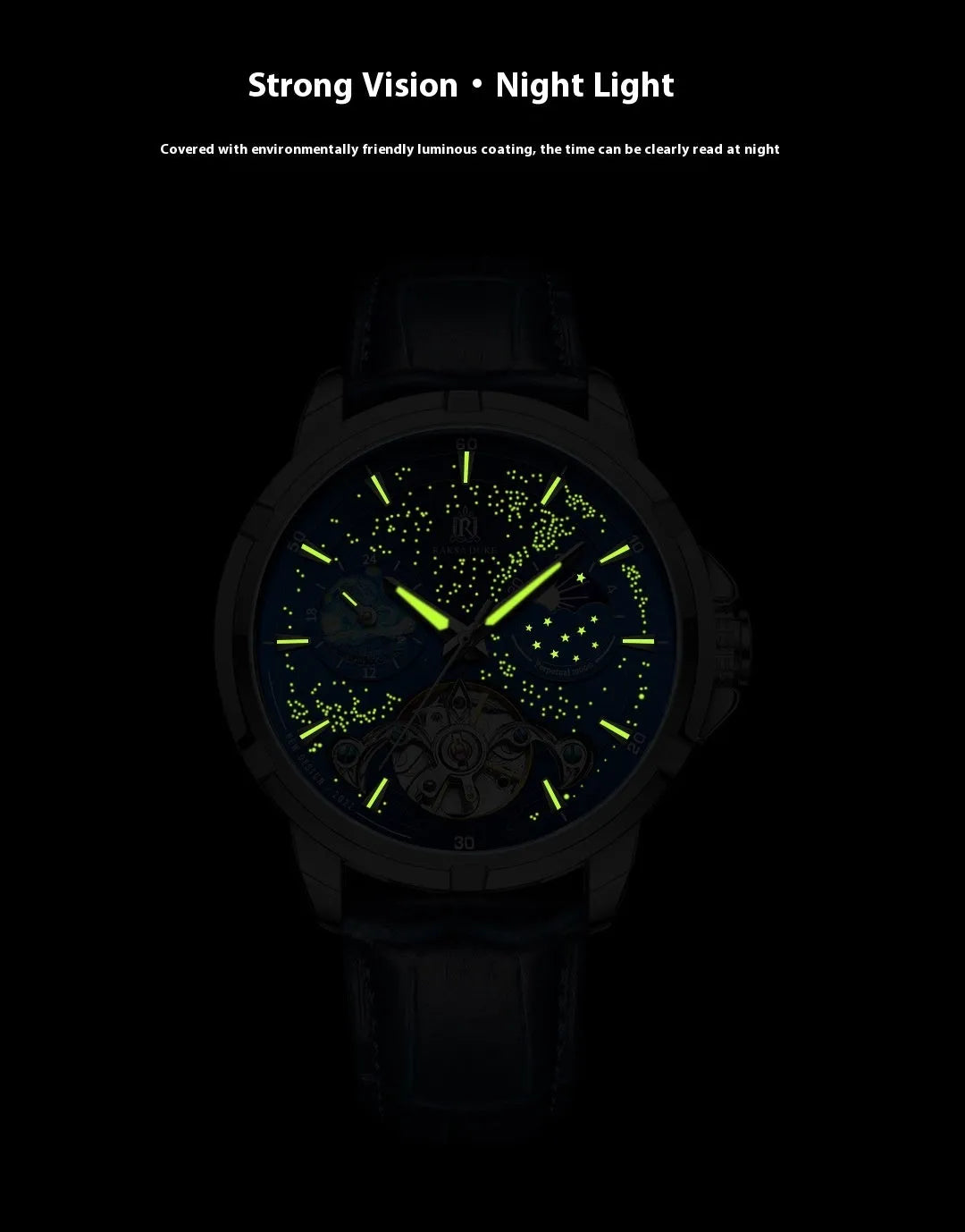 Men's blue dial automatic mechanical watch with stainless steel case 40mm diameter