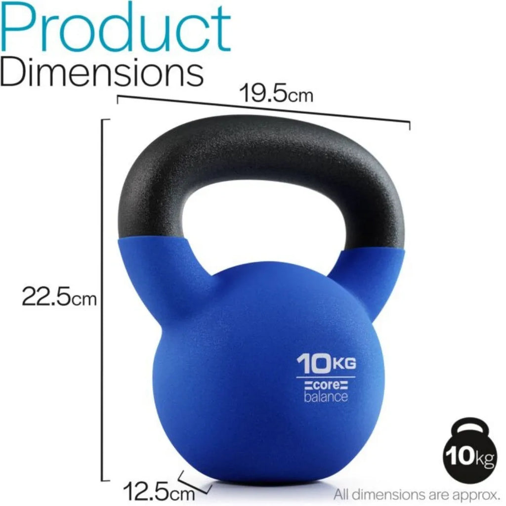 Solid cast iron dumbbell 10kg in blue colour for home strength training