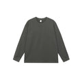 Men's pure cotton long sleeved T-shirt in solid colour, loose fit pullover style.