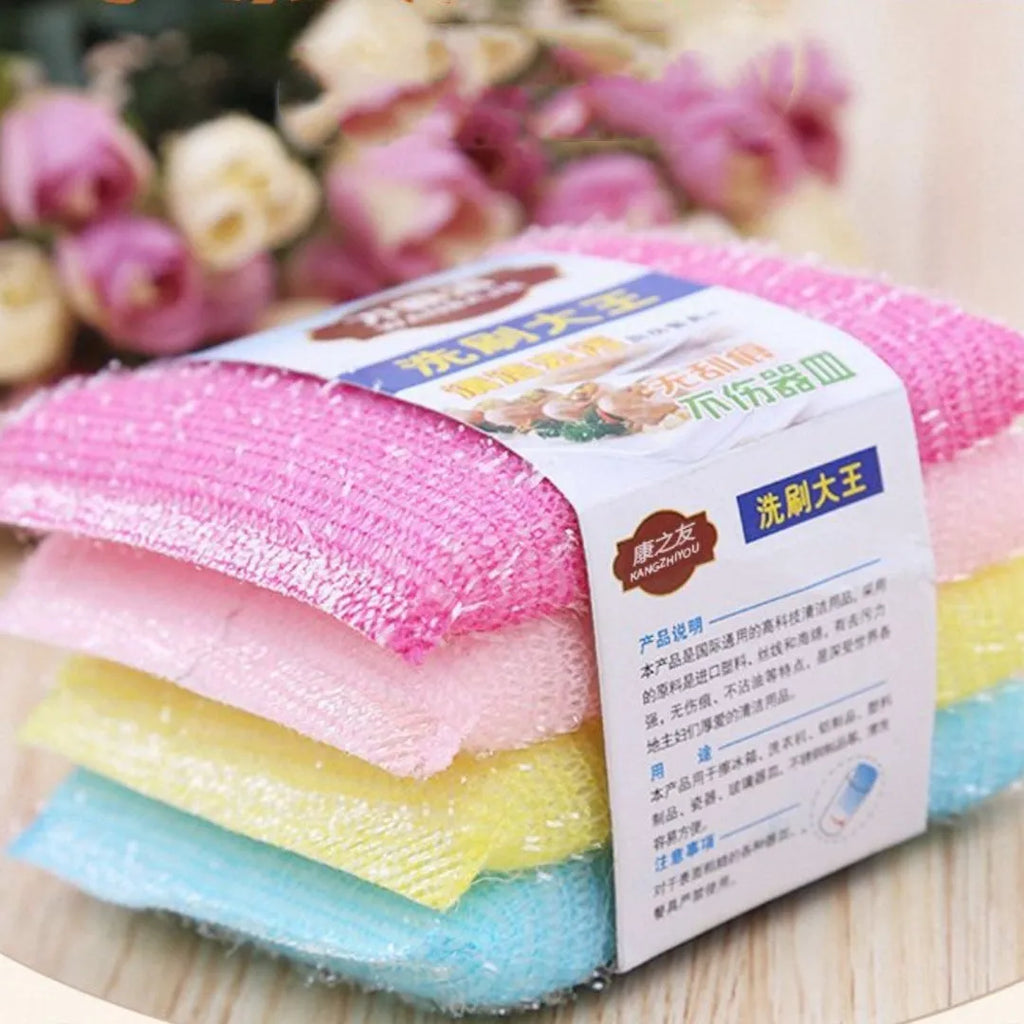 Fine stripe scrubbing King sponge mop in macaron colours, showing pinstripe fabric surface.