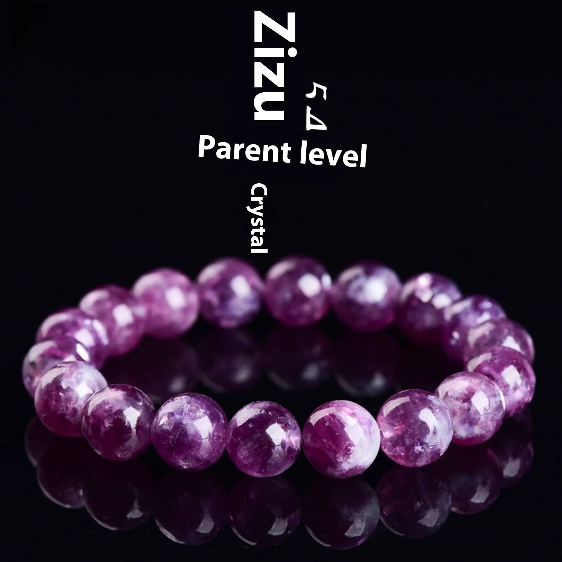 Purple polished crystal bracelet with geometric beads in Korean-style design