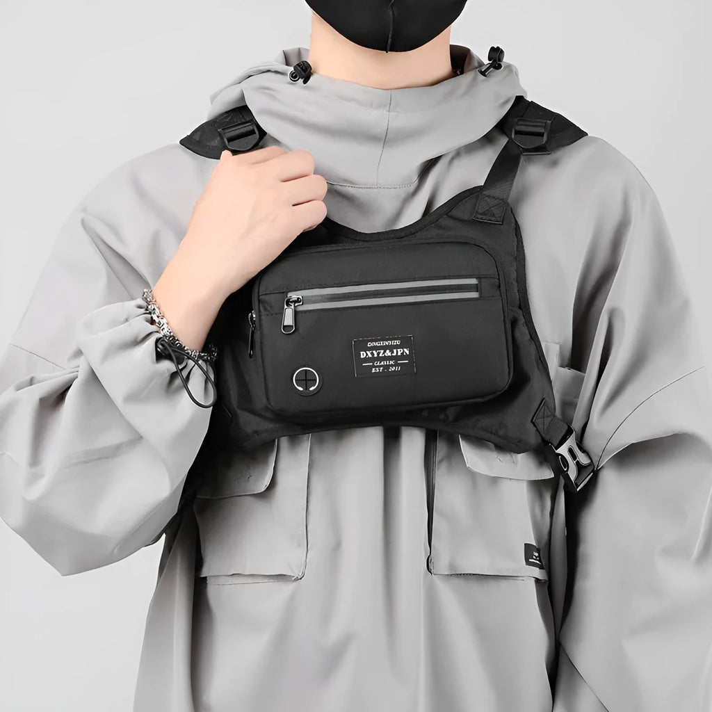 Waterproof nylon men's backpack with zippered compartments, soft surface finish, available in mesh cloth or common styles