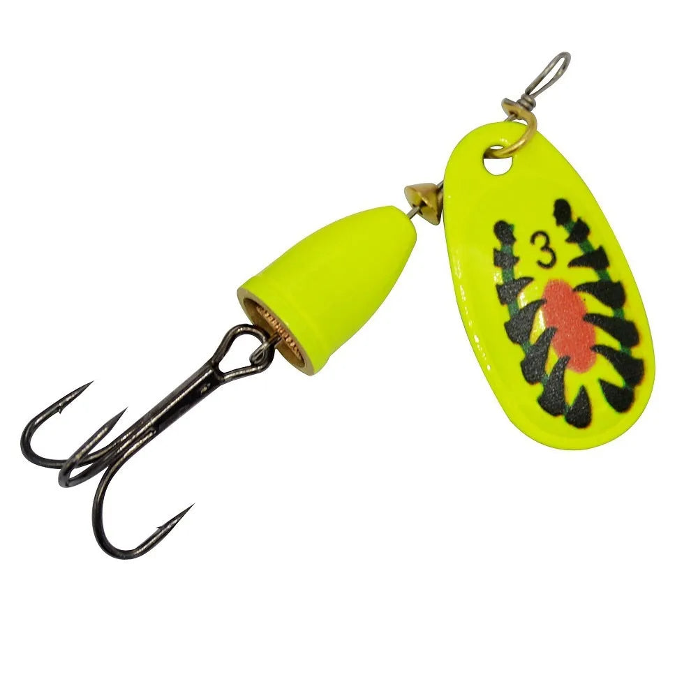 R composite rotating sequins copper bell fishing lure in seven colour options including yellow green and gold mesh