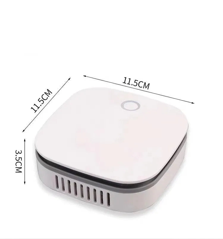 White portable USB air purifier for car and small room use.