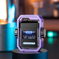 New Pulse double arc electric lighter with spinning gyroscope toy in black nickel brushed finish
