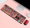 Wireless yellow keyboard and mouse set with backlight display and USB connectivity