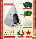 Grey handmade felt enclosed tent style cat nest 50cm diameter 51cm height for cats under 12 pounds