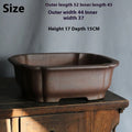Rectangular purple sand bonsai pot with simple modern design