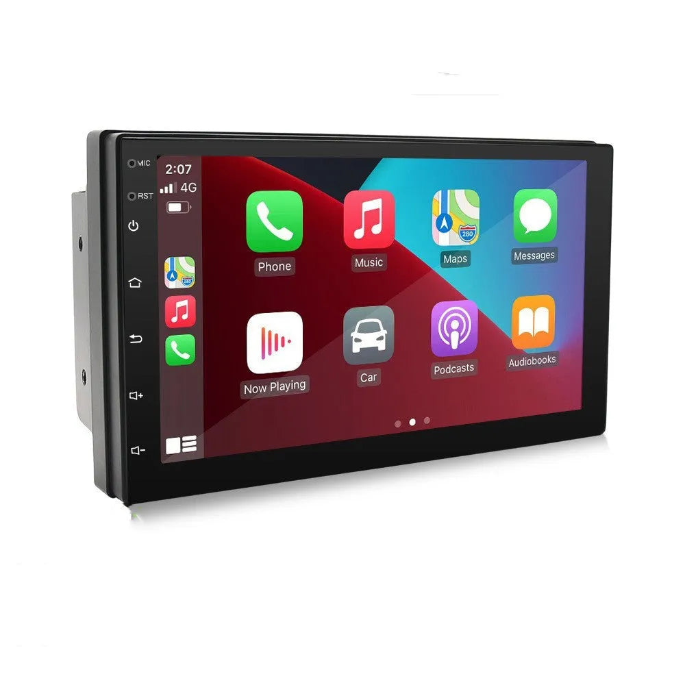 Universal black CarPlay navigation MP5 player with 7-inch screen showing GPS map display