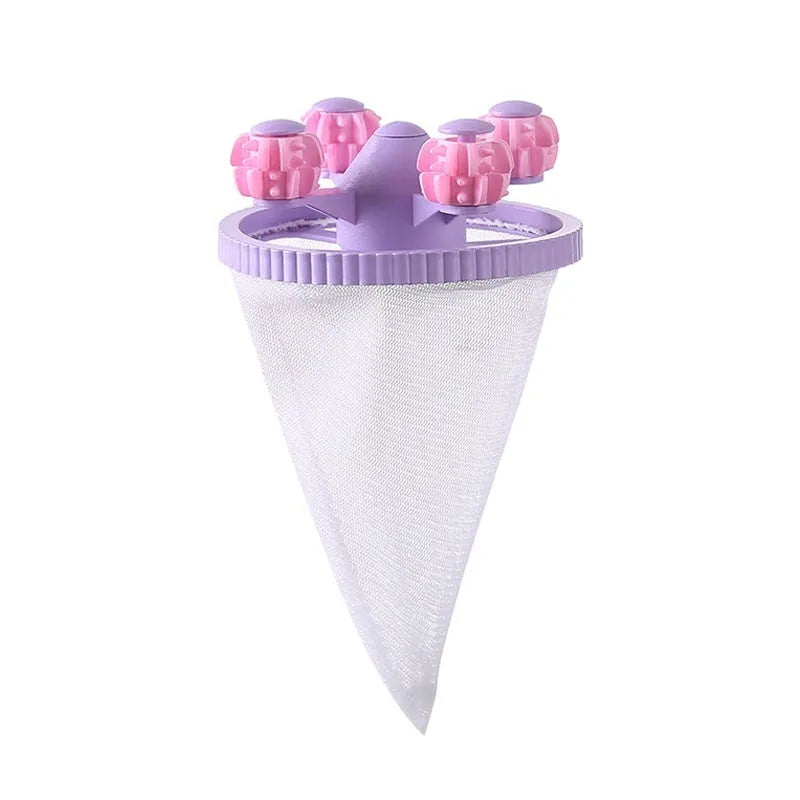 Universal washing machine filter screen in blue with polyester hair suction mesh