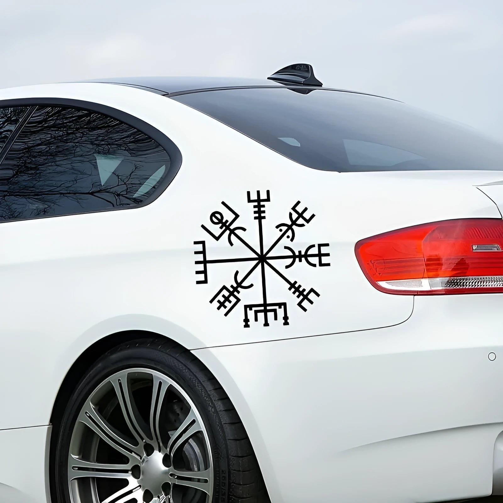 Square 13x13cm 'No Charm' vegetarian vinyl car and notebook sticker