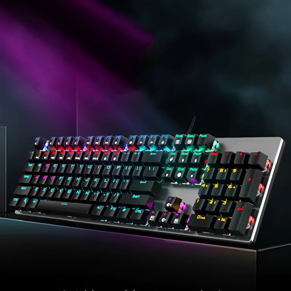 AOC GK410 mechanical keyboard with metal construction and backlit keys for desktop computers