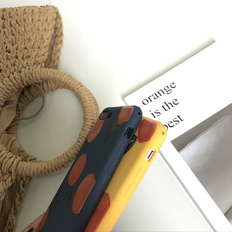 Orange TPU matte phone case for iPhone with shockproof silicone soft shell