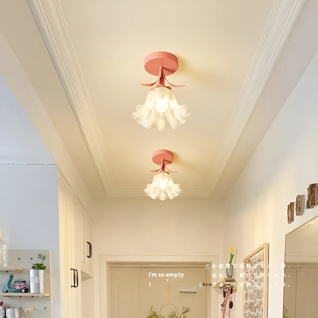 Cream coloured corridor aisle light with Linglan flower design and modern minimalist style