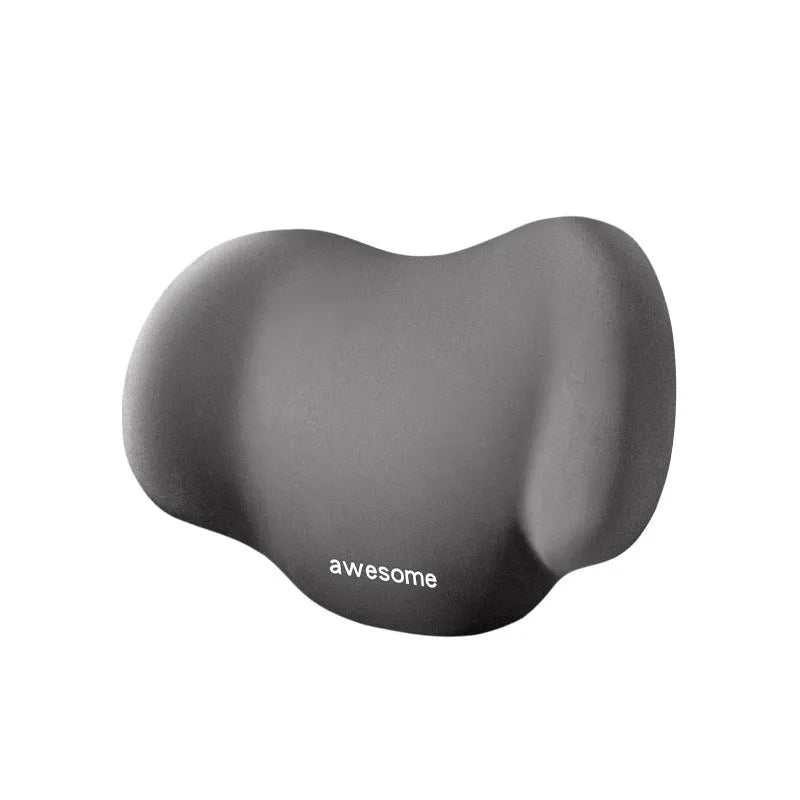 High-grade automotive headrest lumbar support pillow set with memory foam filler and cotton cover in gray upgrade angel colour for car seat