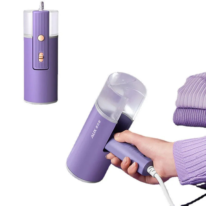 Portable foldable handheld steam iron in Grey Lotus Root Purple with 130ml capacity