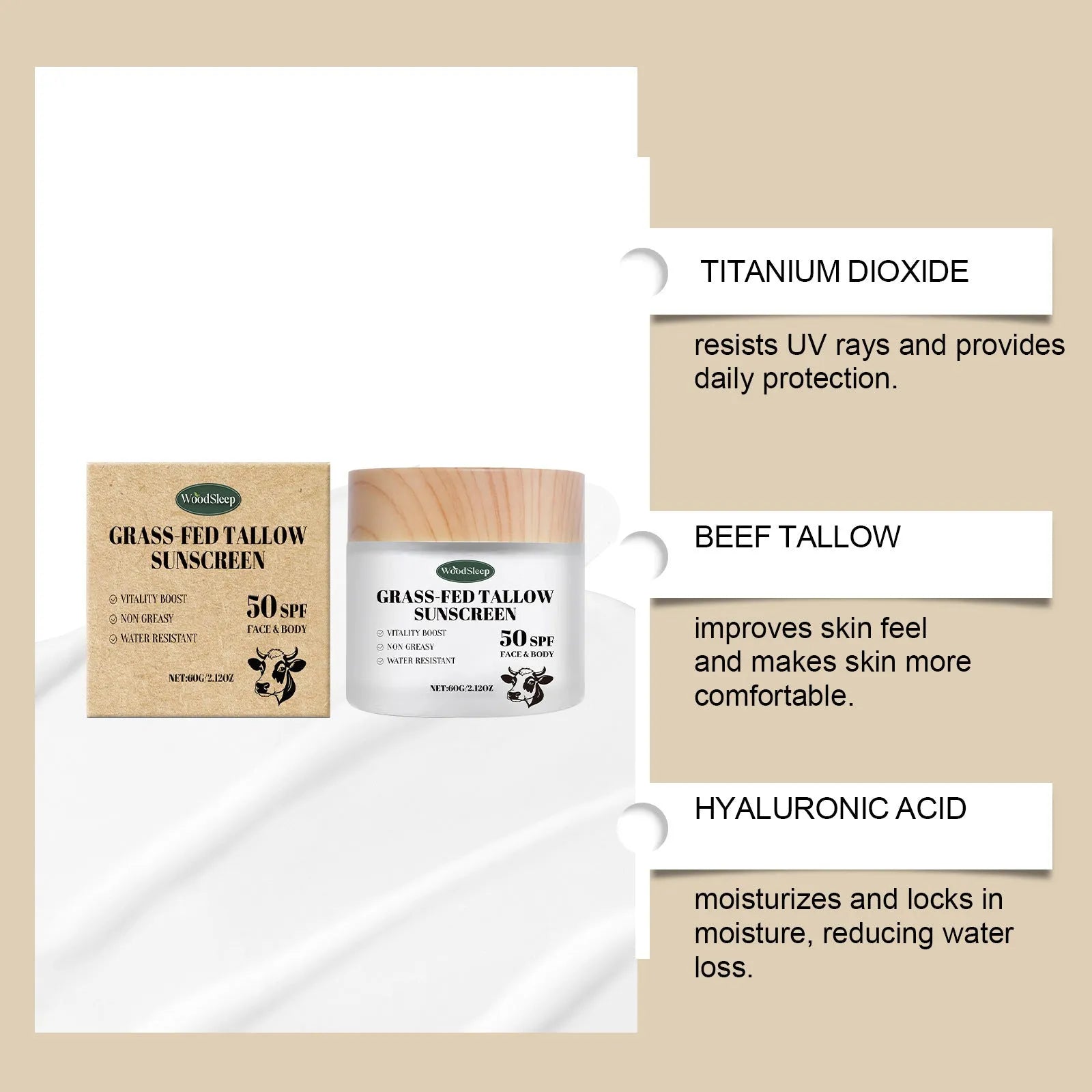 60g tube of Butter Moisturizing Protective Cream Isolation with ingredients list on packaging