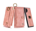 Black mobile phone zipper wallet in solid colour PU with zipper closure