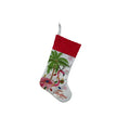 Flamingo Christmas stocking decoration measuring 46cm by 28cm in cloth material